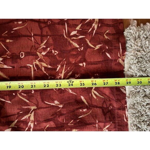 Vintage Solitude Mens Shirt M Silk Bamboo Print Button-Up Rust Tropical - Picture 5 of 6